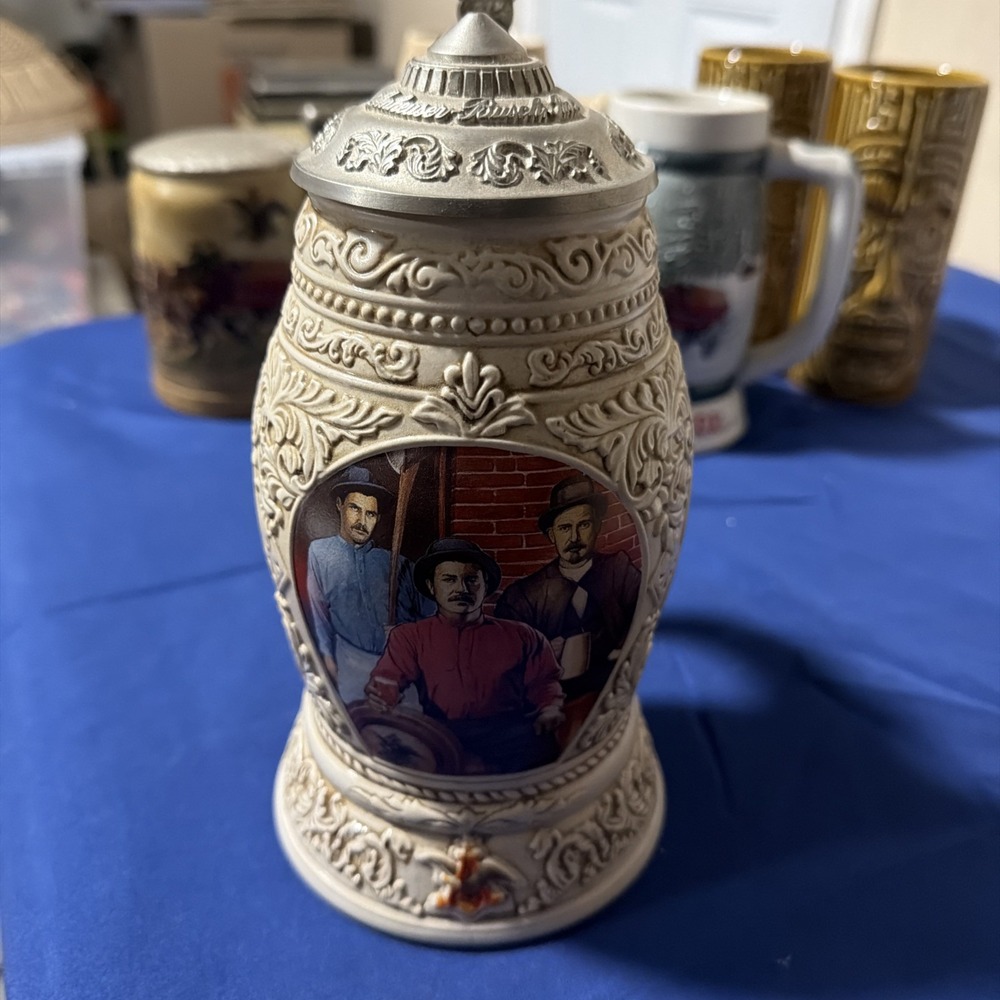 🍺‎ 1998 Anheuser Busch Budweiser Lidded Stein Old World Heritage CB7 #43965